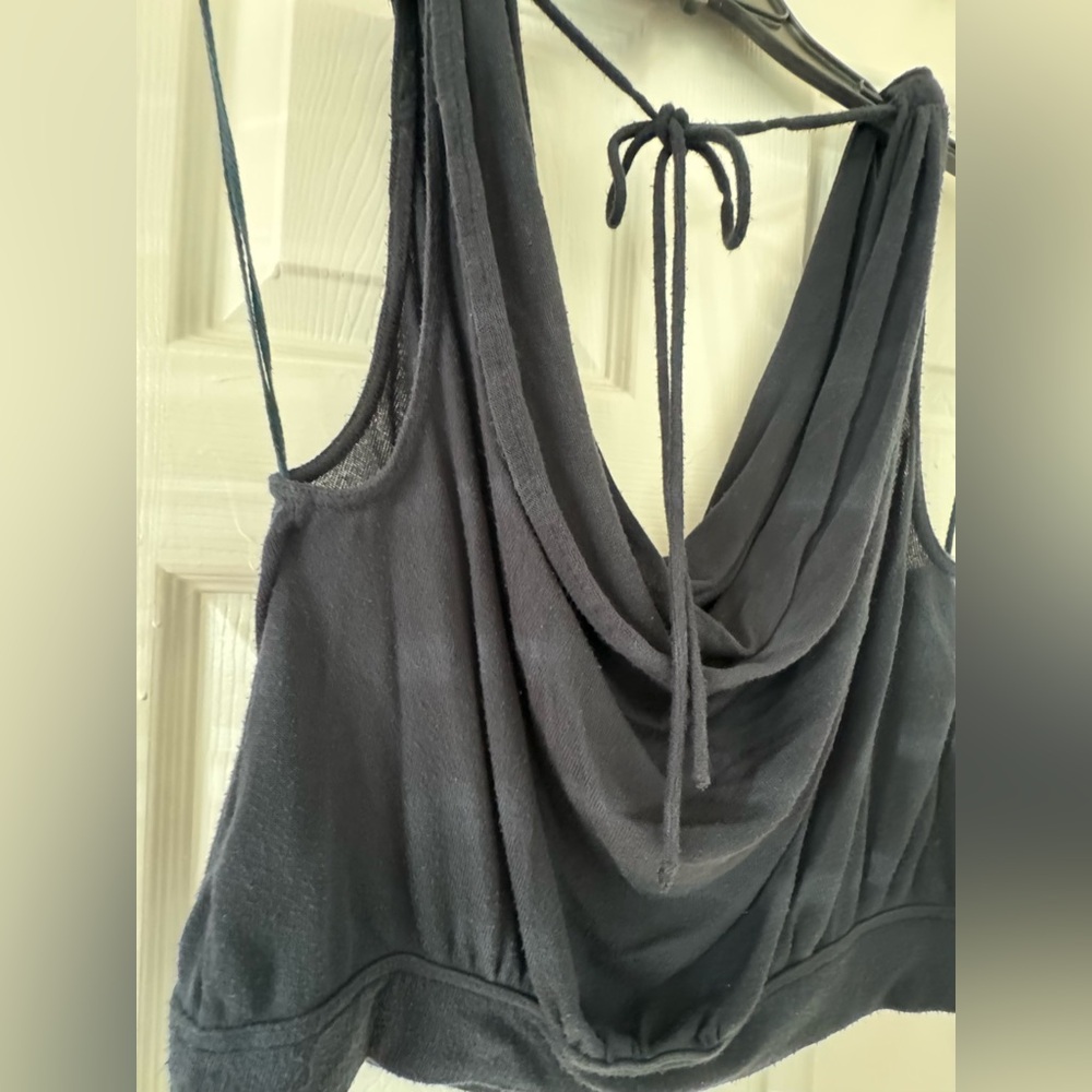 Free People Black Drape Neck Tank Top - Picture 5 of 6